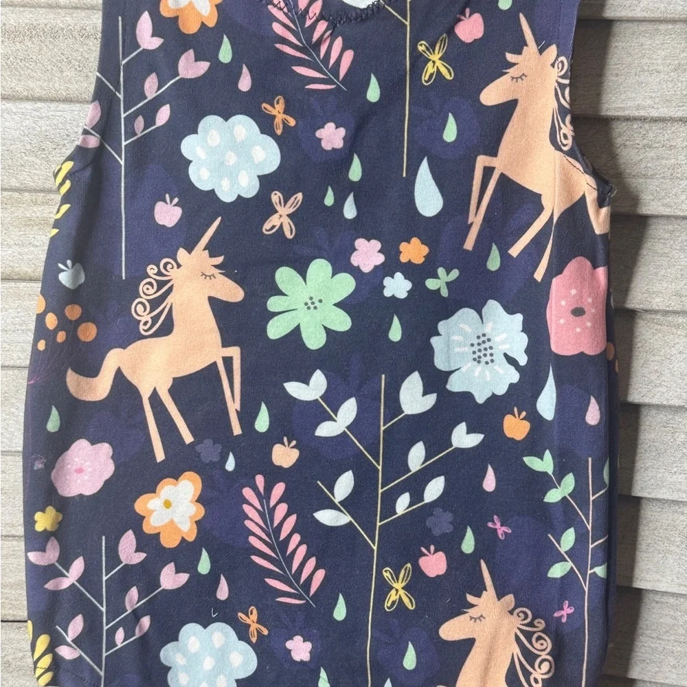 Handmade Unicorn Floral Romper Size 2/3 Navy Toddler Boutique Outfit Small Shop